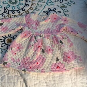 Old Navy Pink and White Quilted Kids Dress